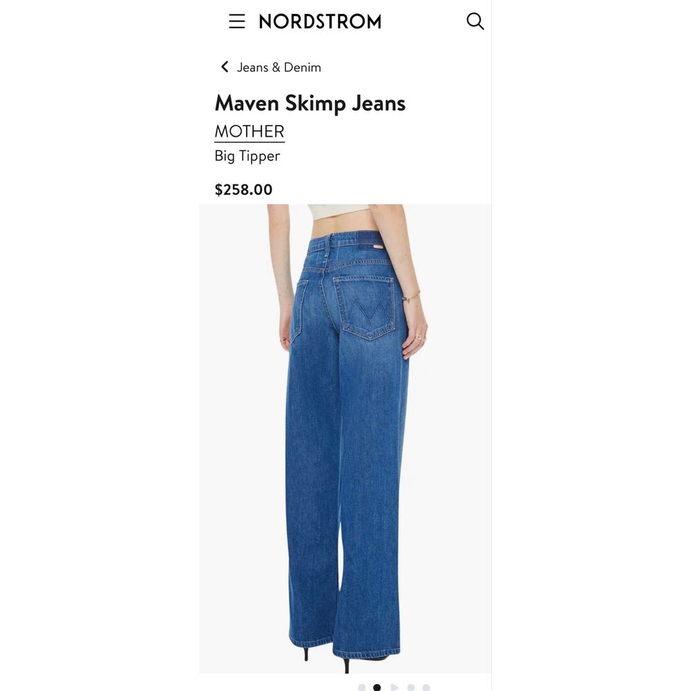 Mother Superior Maven Skimp Mid-Rise Jeans in Big Tipper. Wide Leg. Size 28 NWTs - Picture 2 of 10